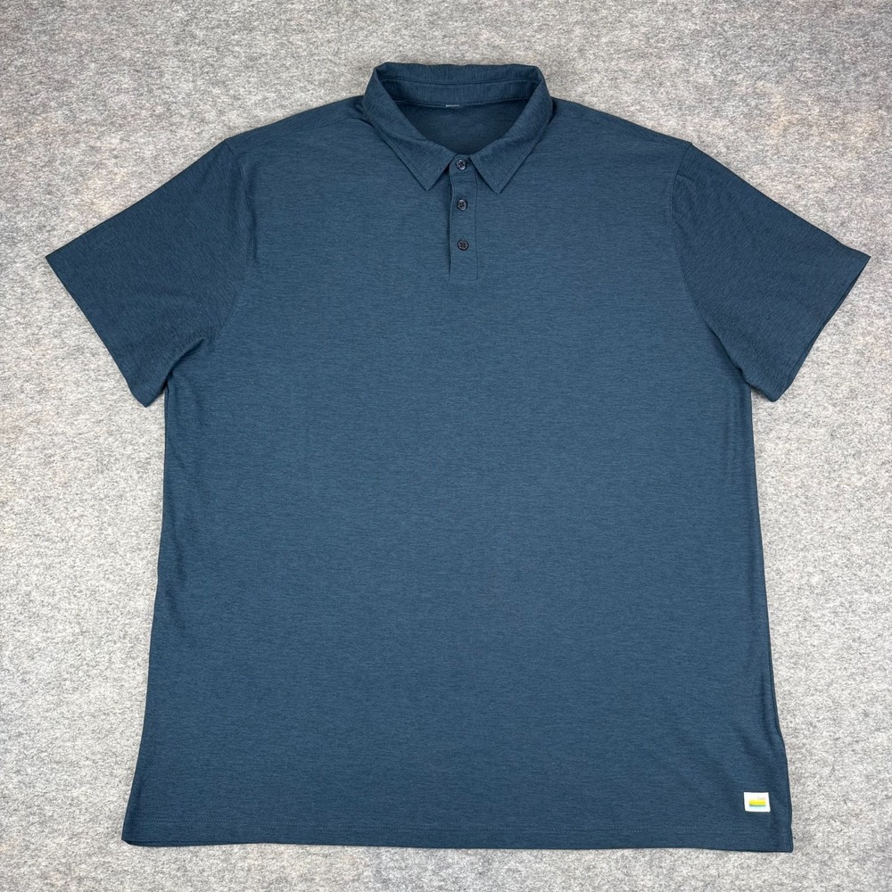 Vuori Strato Tech Performance Polo Stretch Golf V188 Blue Mens XXL 2XL